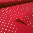 Cotton Christmas Golden Stars fabric Cotton Christmas Golden Stars fabric - Christmas cotton fabric with drawings of golden stars on various backgrounds to choose from. A fabric that can be combined with other colors and create a warm atmosphere for Christmas. The composition of the fabric i