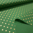 Cotton Christmas Golden Stars fabric Cotton Christmas Golden Stars fabric - Christmas cotton fabric with drawings of golden stars on various backgrounds to choose from. A fabric that can be combined with other colors and create a warm atmosphere for Christmas. The composition of the fabric i