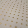 Cotton Christmas Golden Stars fabric Cotton Christmas Golden Stars fabric - Christmas cotton fabric with drawings of golden stars on various backgrounds to choose from. A fabric that can be combined with other colors and create a warm atmosphere for Christmas. The composition of the fabric i