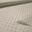 Cotton Christmas Golden Stars fabric Cotton Christmas Golden Stars fabric - Christmas cotton fabric with drawings of golden stars on various backgrounds to choose from. A fabric that can be combined with other colors and create a warm atmosphere for Christmas. The composition of the fabric i