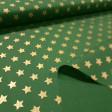 Cotton Christmas Golden Stars fabric Cotton Christmas Golden Stars fabric - Christmas cotton fabric with drawings of golden stars on various backgrounds to choose from. A fabric that can be combined with other colors and create a warm atmosphere for Christmas. The composition of the fabric i