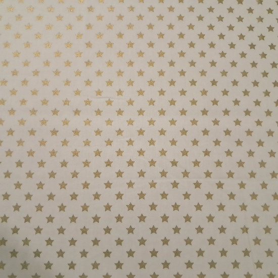 Cotton Christmas Golden Stars fabric Cotton Christmas Golden Stars fabric - Christmas cotton fabric with drawings of golden stars on various backgrounds to choose from. A fabric that can be combined with other colors and create a warm atmosphere for Christmas. The composition of the fabric i