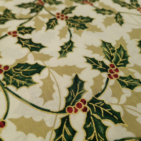 Christmas Cotton Golden Holly Trees
