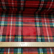 Fleece Coral Scottish Tartan fabric - Soft and warm coral fleece fabric with the classic Scottish tartan pattern. The fabric is 150cm wide and its composition 100% polyester.