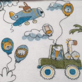 Coral Fleece Aircraft Clouds Safari Coral Fleece Aircraft Clouds Safari