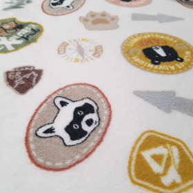 Coral Fleece Raccoons Badges