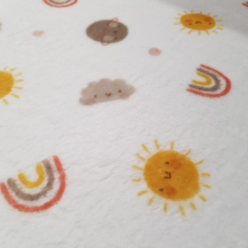 Coral Fleece Rainbow Clouds