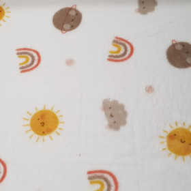 Coral Fleece Rainbow Clouds