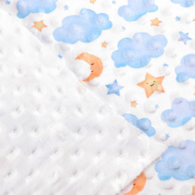 Minky Fleece Buttons Stars Moons