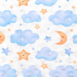 Minky Fleece Buttons Stars Moons