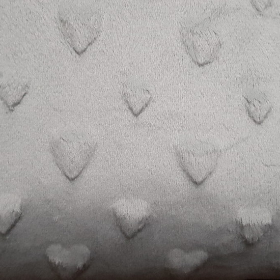 Fleece Minky Hearts fabric - Very soft fleece fabric with embossed heart shapes. It is also known as Minky fabric, for the relief on the polar fabric.