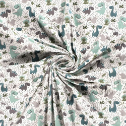 Punto Camiseta Dinosaurios Menta Gris Punto Camiseta Dinosaurios Menta Gris