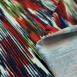 Cotton Jersey Stripes Strokes Red