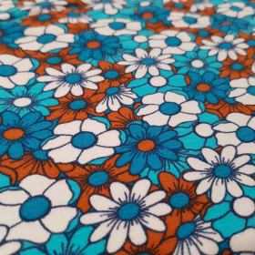 Cotton Jersey Flowers Daisies Cotton Jersey Flowers Daisies