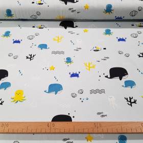 Cotton Jersey Octopus Whales Cotton Jersey Octopus Whales
