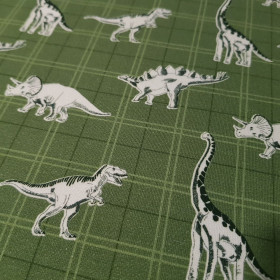 Cotton Jersey Dinosaurs Grid