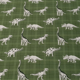 Cotton Jersey Dinosaurs Grid