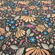 Cotton Jersey Flowers Helda fabric Cotton Jersey Flowers Helda fabric - Cotton jersey fabric with prairie-style floral patterns on a dark green background. The fabric is 150 cm wide and is made of 95% cotton and 5% elastane.