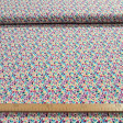 Cotton Jersey Flowers Nina fabric Cotton Jersey Flowers Nina fabric - Cotton jersey fabric with a colorful floral print on a white background. The fabric is 150cm wide and is made of 95% cotton and 5% elastane.