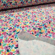 Cotton Jersey Flowers Nina fabric Cotton Jersey Flowers Nina fabric - Cotton jersey fabric with a colorful floral print on a white background. The fabric is 150cm wide and is made of 95% cotton and 5% elastane.