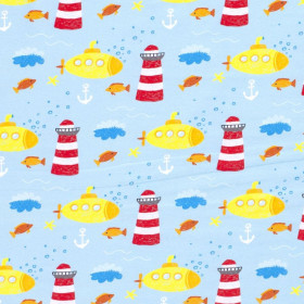 Cotton Jersey Submarines Lighthouses