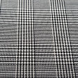 Twill Prince of Gales Check fabric - Twill fabric with drawing of small Prince of Gales checks painting in black and white.