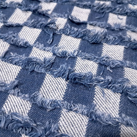 Denim Jacquard Cuadros Deshilachado Denim Jacquard Cuadros Deshilachado