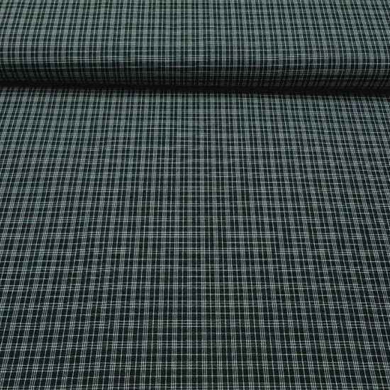 Gingham Black Drawing 2 fabric - Gingham fabric with white squares on a black background. Fabric with dark colors, type of mourning, for clothing in general. Also used for a typical "Castañera" costume. The fabric is 160cm wide and