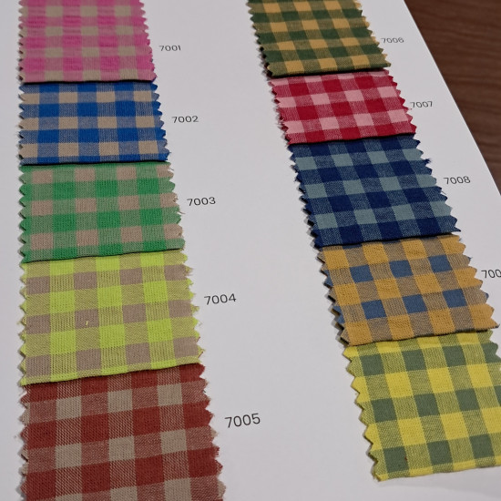 Colección Telas Seersucker Vichy 7mm - 100% Algodón Tela seersucker 100% algodón cuadros gingham 7mm varios colores
