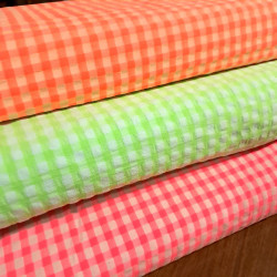 Vichy Seersucker Cuadros Neón 7mm