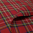 Viella Scottish Painting Drawing 14 Red fabric - Viella fabric with red scottish painting and white, yellow, black and blue stripes.