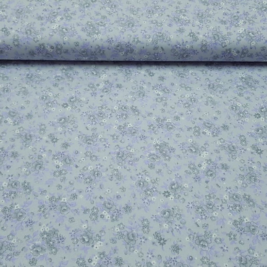 Viella Flowers fabric - Viella fabric printed with floral motifs where lilac and gray colors predominate. The fabric is 150cm wide and its composition is 60% polyester - 40% cotton