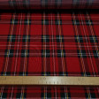Burlington Scottish Tartan fabric - Stretch / Burlington fabric with drawings of typical Scottish tartan, where the color red predominates. The fabric is 150cm wide and its composition 100% polyester.