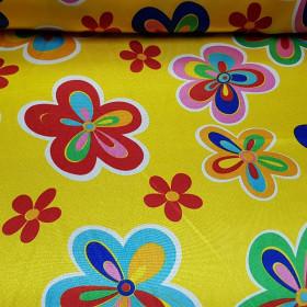 Satin Flowers Colors Yellow Background