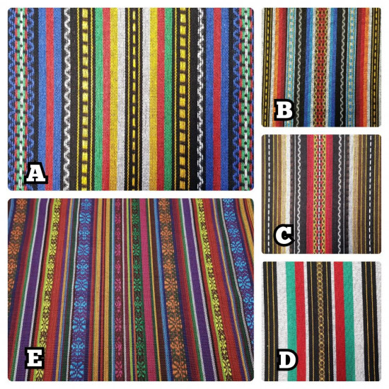 Alpujarrena fabric - The Alpujarreña is a rustic striped fabric used a lot in decoration and household clothes. It is also used in costumes for Mexican poncho.