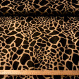 Pelo Mutón Jirafa - Tejido de pelo corto tipo mutón o también llamado velboa, con dibujo estampado característico de jirafa en tonos marrones. La tela mide 150cm de ancho y su composición 100% poliéste