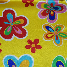 Satin Flowers Colors Yellow Background