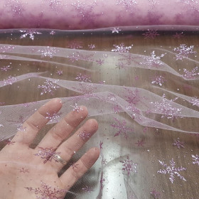 Tul Copos de Nieve Rosa Tul Copos de Nieve Rosa