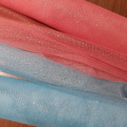 Tul Puntitos Purpurina Stell