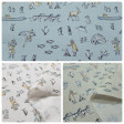 Cotton Stretch Eskimos fabric - Cotton stretch fabric with drawings of Eskimos, igloos, penguins, fishes... on various backgrounds to choose from. The fabric is 150cm wide and its composition 97% cotton - 3% elastane