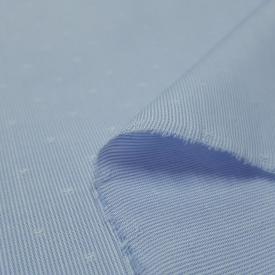 Cotton Thousand Stripes Blue fabric - Fine cotton fabric with a thousand blue stripes pattern, with 