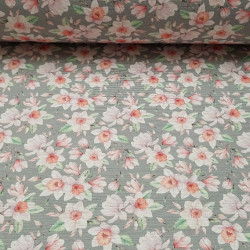 Canvas Gray Narcissus Flowers