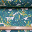 Canvas Banana Leaves fabric - Decorative canvas fabric with drawings of large banana leaves. The fabric is 280cm wide and its composition is cotton - polyester