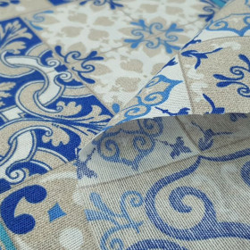 Canvas Blue Hydraulic Mosaic