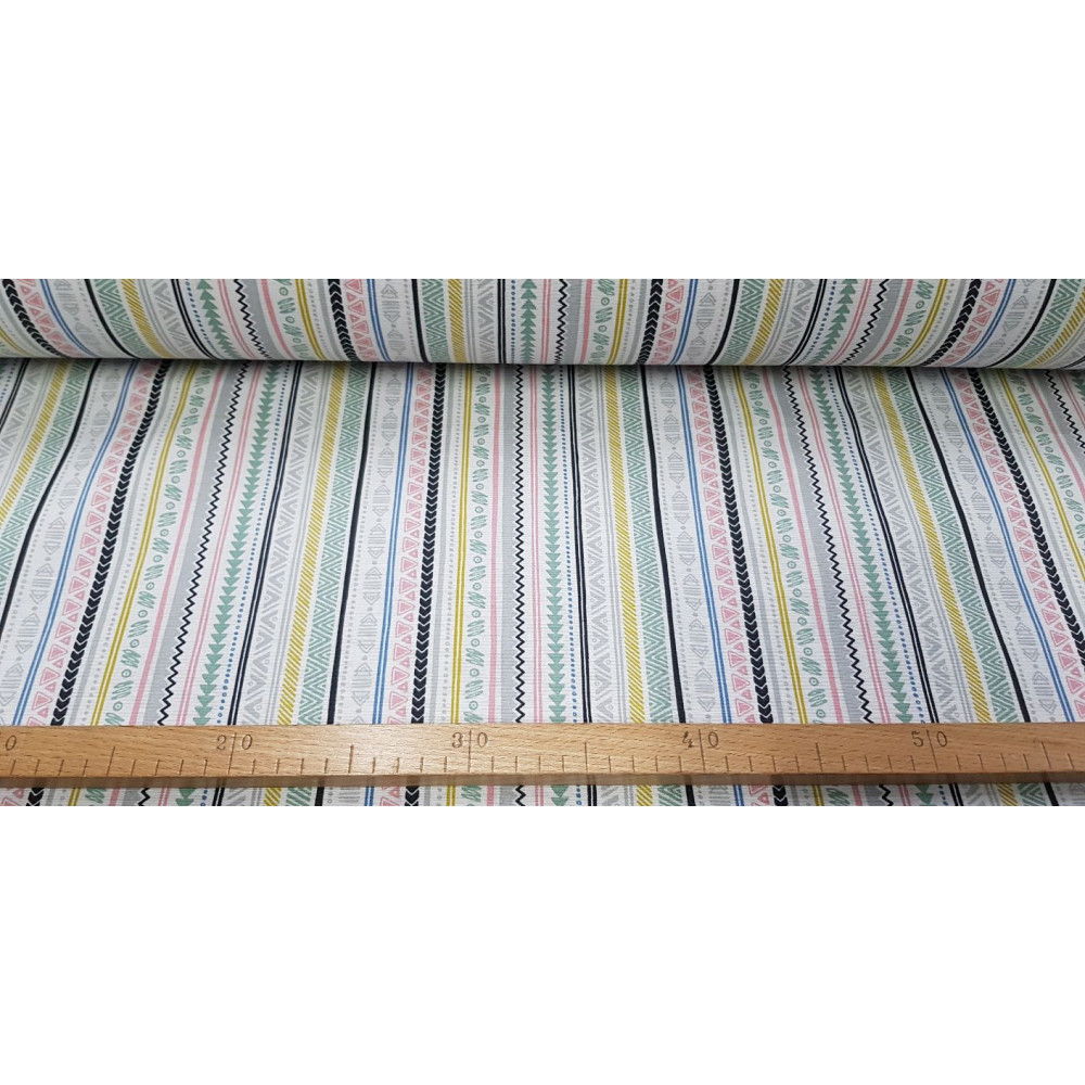 Loneta Estampada Rayas Azul | 2,45 Metros X 2,80 Metros Ancho | 50% Algodón 50% Poliéster