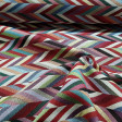 Gobelin ZigZag Tanos fabric - Decorative gobelin fabric with colorful zigzag patterns. Gobelin is a strong and resistant jacquard type fabric ideal for decorating home spaces, making cushions, bedspreads, bags and much more... The fabric is 280cm