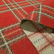 Gobelino Cuadro Escocés - Tela decorativa de gobelino con dibujo de cuadro escocés en tonos rojos. La tela de gobelino es fuerte y robusta,  ideal para decoraciones, tapizar, confección de bolsos, mochilas y otros complementos.
