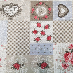 Loneta Corazones y Rosas