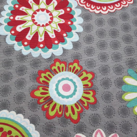 Canvas Large Flowers Colors Gray Canvas Large Flowers Colors Gray