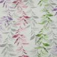 Canvas Willow Leaves fabric - Canvas fabric ideal for decorations and bag making, with drawings of willow branches in various colors: green, lilac, gray and garnet on a white background. The canvas fabric is sturdy and strong. You can make large crea